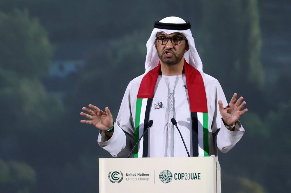 Sultan Ahmed Al Jaber speaks at the summit yesterday Sultan Ahmed Al Jaber speaks at the summit yesterday